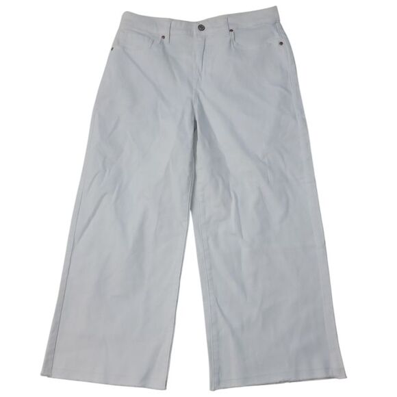 Edited by Remi Bader Women's High-Rise Wide Leg Crop Jeans - White - Picture 1 of 2